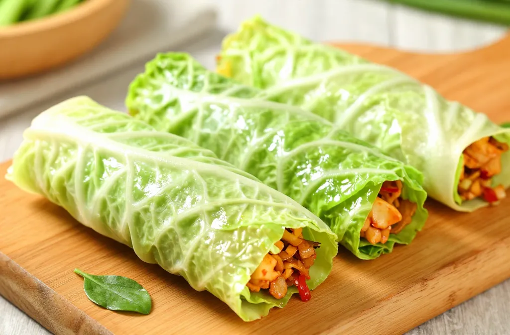Cabbage Leaf Wraps with Spiced Filling: Crunchy Flavor Burst