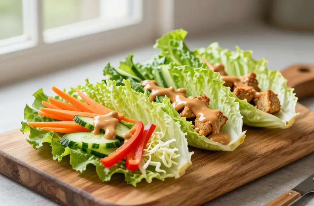 Gluten-Free Lettuce Wraps with Veggies & Peanut Sauce: Easy & Fresh