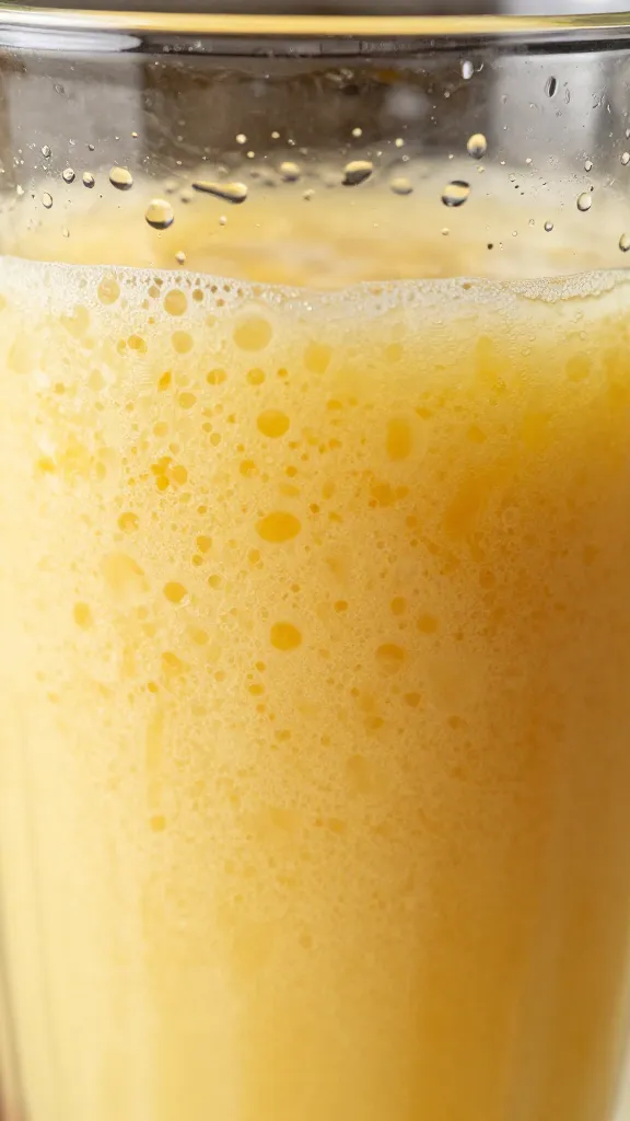 Bright hydration smoothie in tall glass, tropical pineapple slices