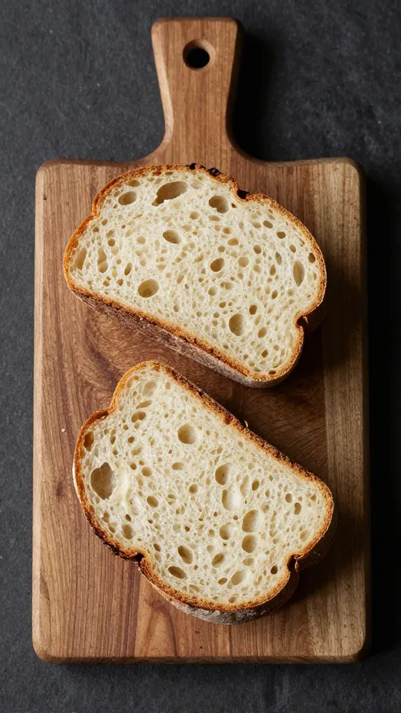 rustic cutting board with GF buns halves