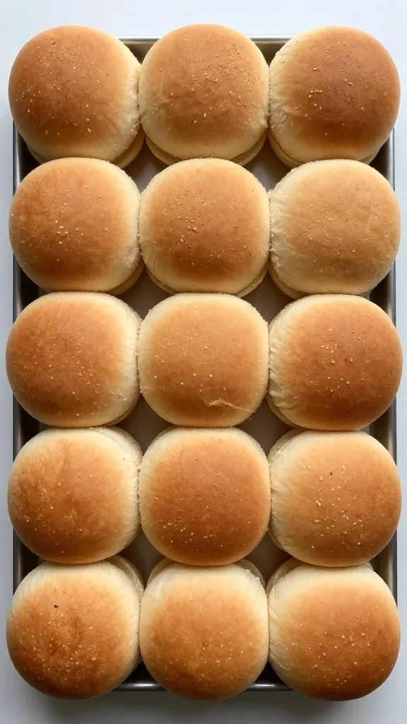 top-down view of finished GF burger buns platter