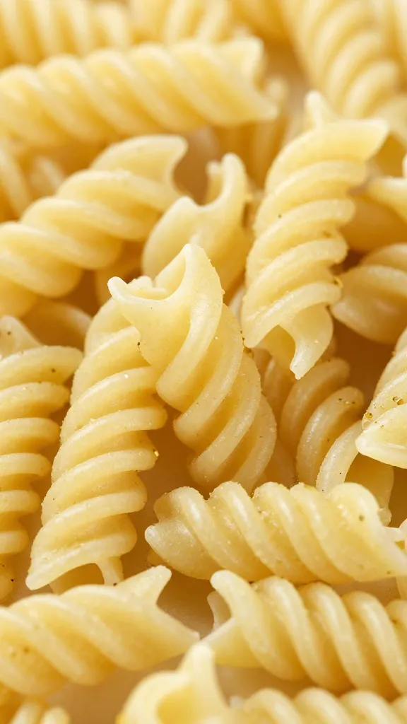 Chewy gluten-free pasta texture in salad close-up