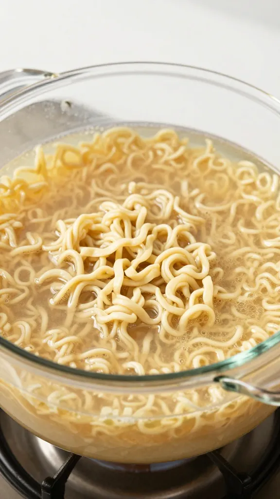 gluten-free ramen bowl with protein-rich broth in glass pot