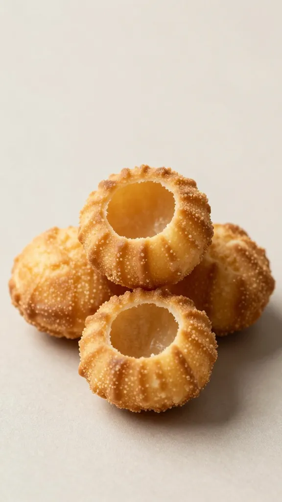 Gougères hollow shells on neutral backdrop
