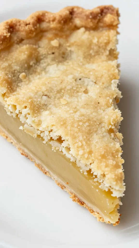 Close-up of lime-filled pie slice, crumbly crust texture visible