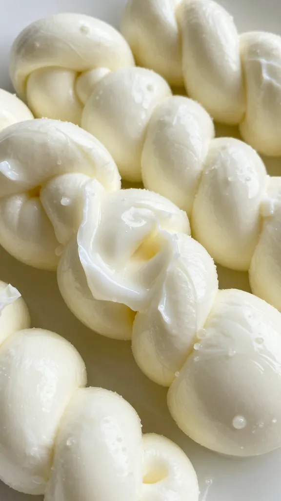 Close-up of gooey mozzarella in gluten free knots