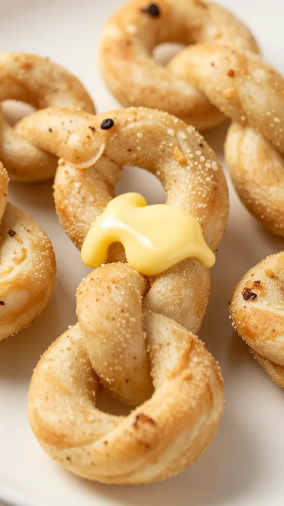 Garlic butter drizzle over warm gluten free knots
