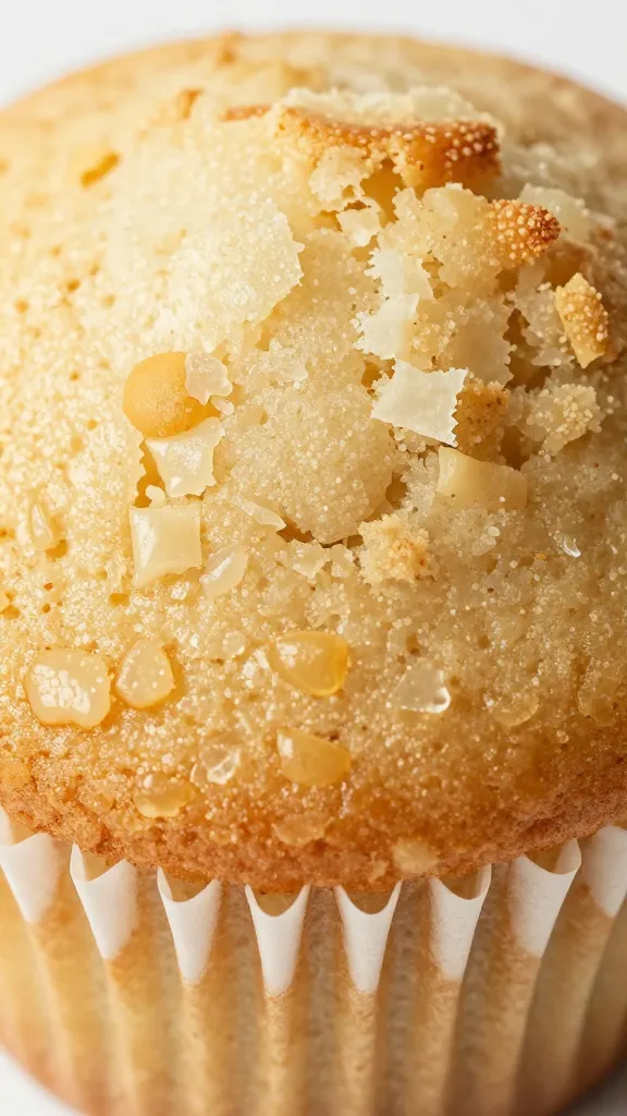 Textured crumb close-up on gluten-free vanilla cupcake cross-section