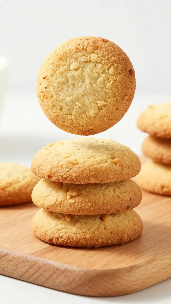 gluten-free biscuits on wooden board, soft lift