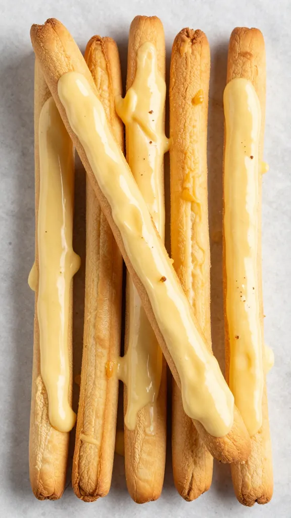 Melty cheese-topped GF breadsticks with garlic butter