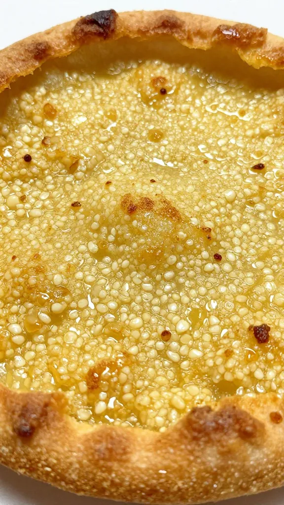 Crust close-up: crispy edges, garlic oil glaze