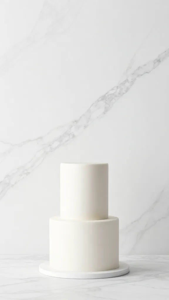 white marble backdrop with cake centerpiece