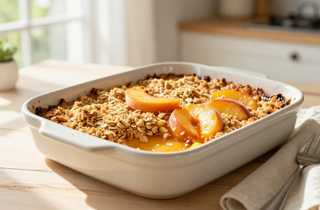 Gluten Free Peach Crisp with Oats: Summer Crunch Bliss