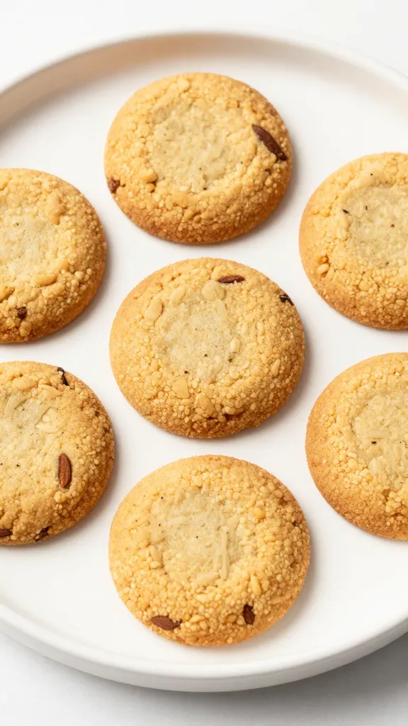 gluten-free dessert plate with almond flour cookies on white