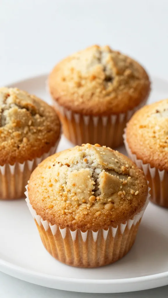 Gluten-free muffins on a white plate, soft-moist texture