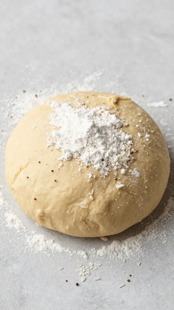 Raw gluten-free dough with rice and sorghum flours