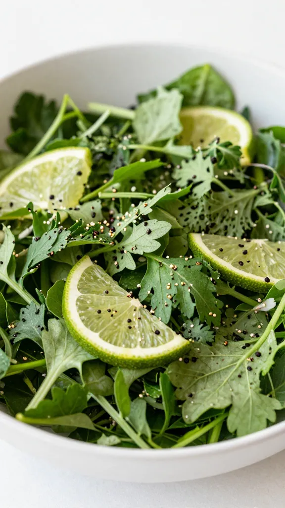 Fresh citrus herbs on gluten-free low-sodium salad
