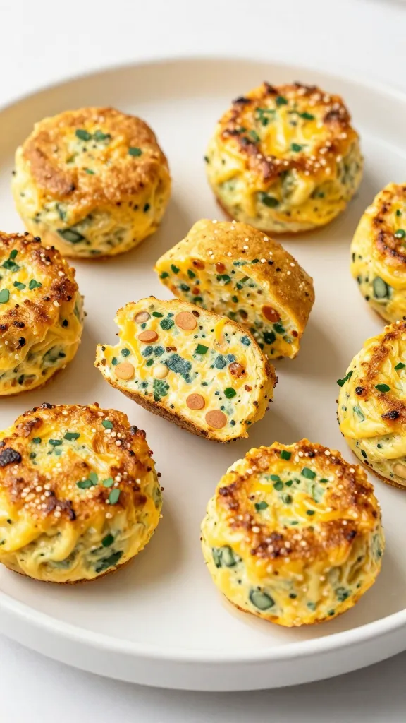 Plate of gluten-free savory omelette bites