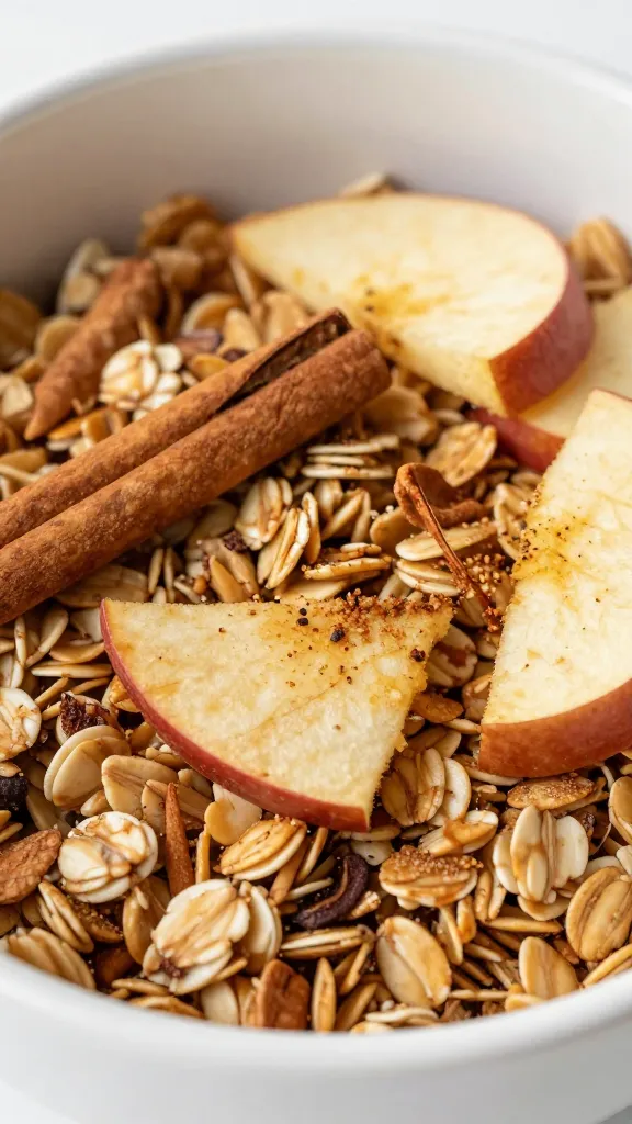 Cinnamon-spiced oats with crisp apple slices