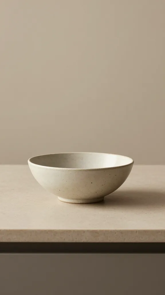 warm-toned kitchen countertop studio shot, bowl centered
