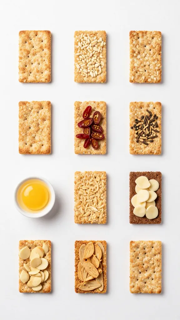 Flat lay: ingredients arranged for breakfast crisp