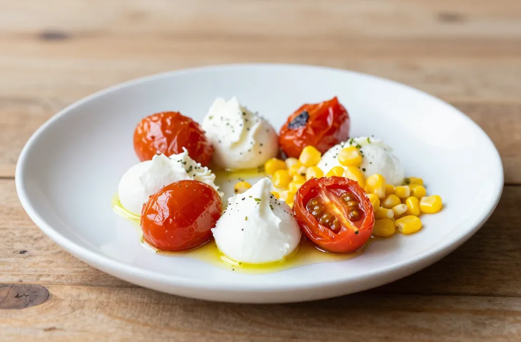 Roasted Cherry Tomato Ricotta Corn Plates: Bite-Sized Bliss