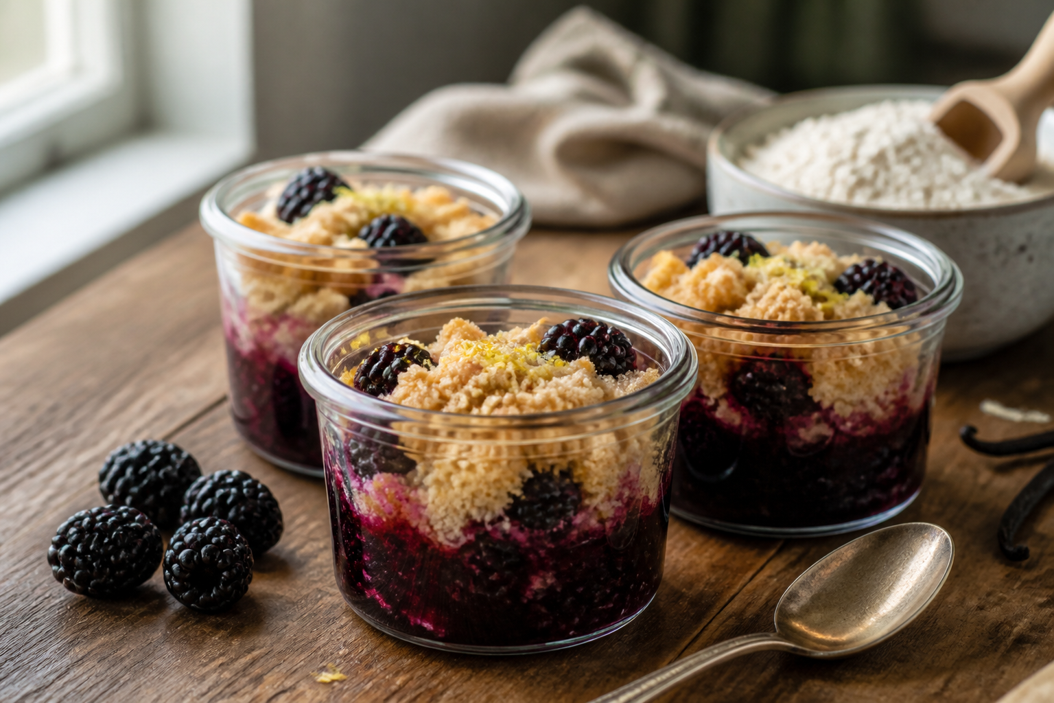 Gluten-Free Blackberry Vanilla Crumble Jars You’Ll Adore