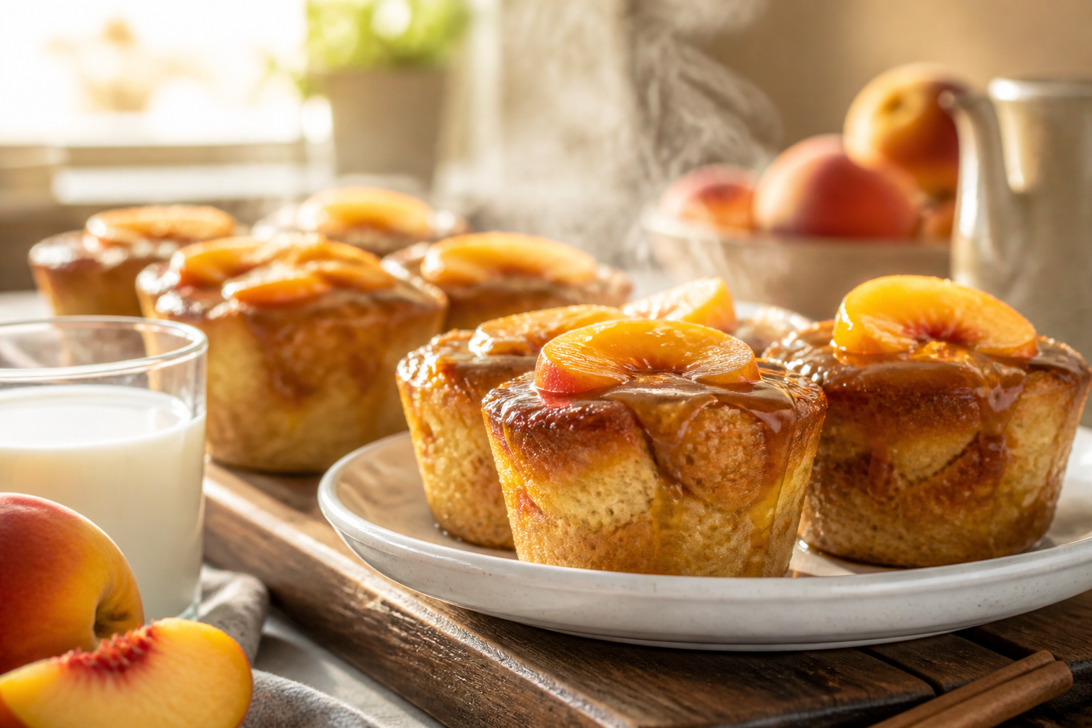 Gluten-Free Caramel Peach Bread Pudding Cups: Sunshine in Cups