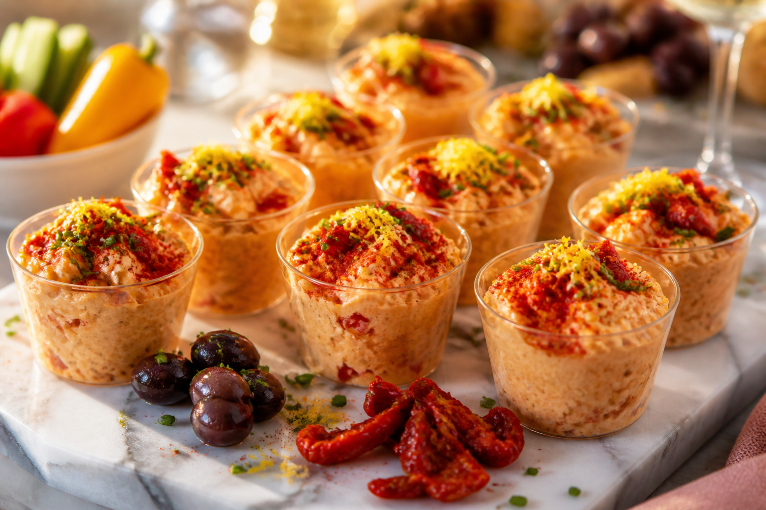 Roasted Red Pepper Cottage Cheese Dip Cups: Party-Perfect Snap to Wow